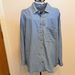 🦋🦋🦋BOGOHO🦋🦋🦋Loft Light Blue Denim Shirt-XL